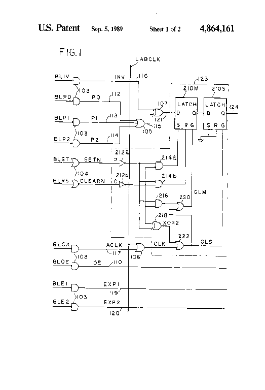 Patent drawing from US 4,864,161, Multifunction flip-flop-type circuit