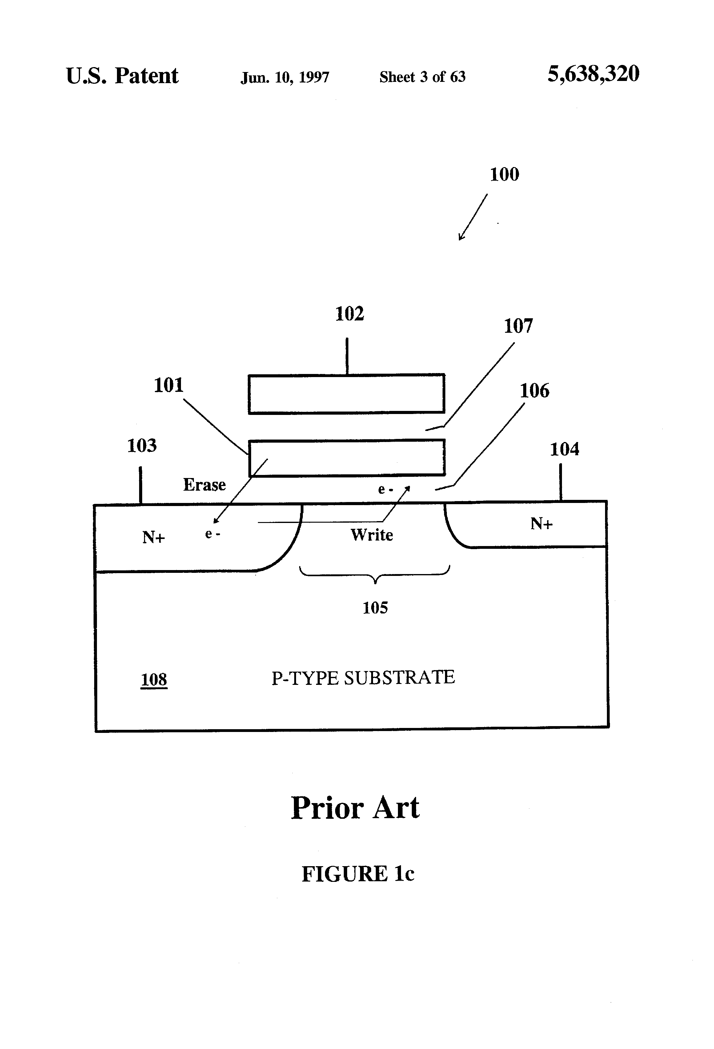 Patent drawing from US 5,638,320, High resolution analog storage EPROM and flash EPROM