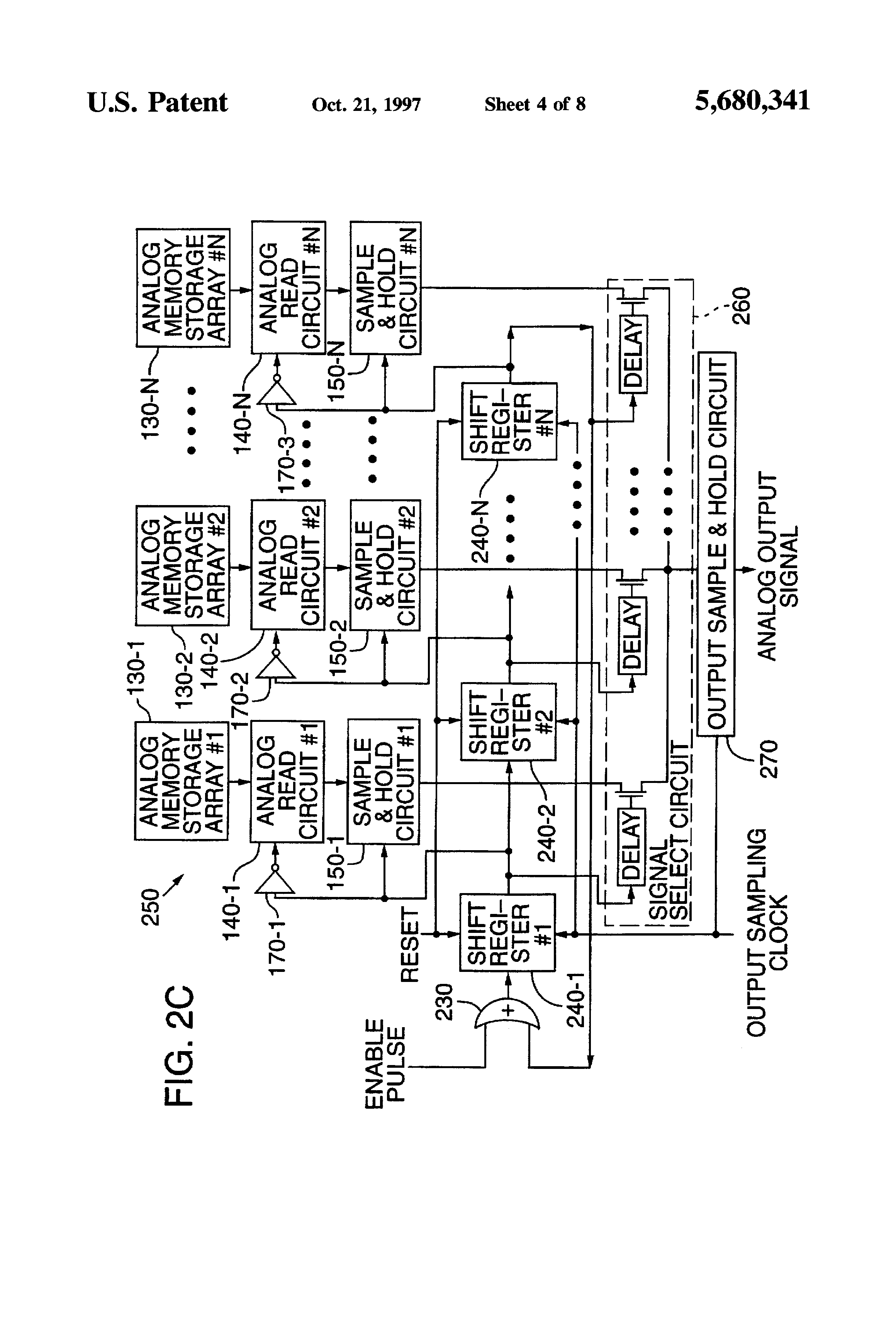 Patent drawing from US 5,680,341, Pipelined record and playback for analog non-volatile memory