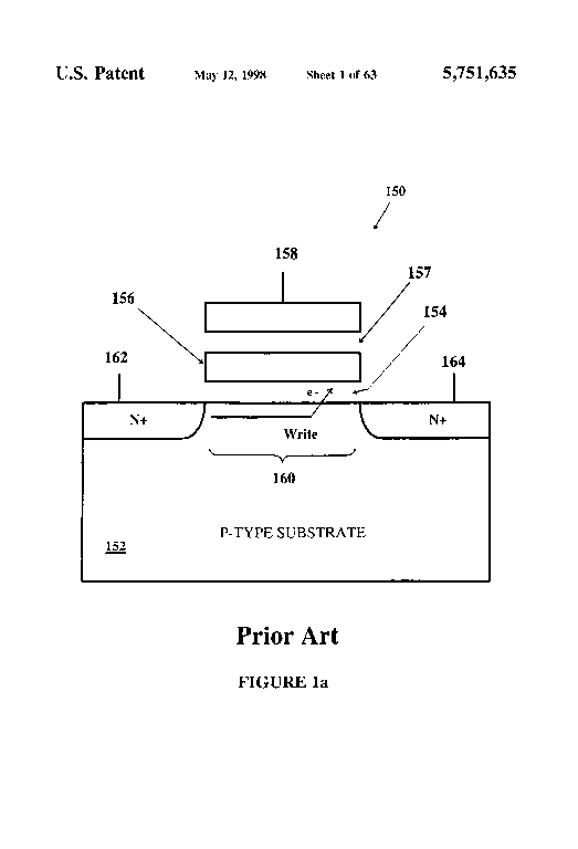 Patent drawing from US 5,751,635, Read circuits for analog memory cells