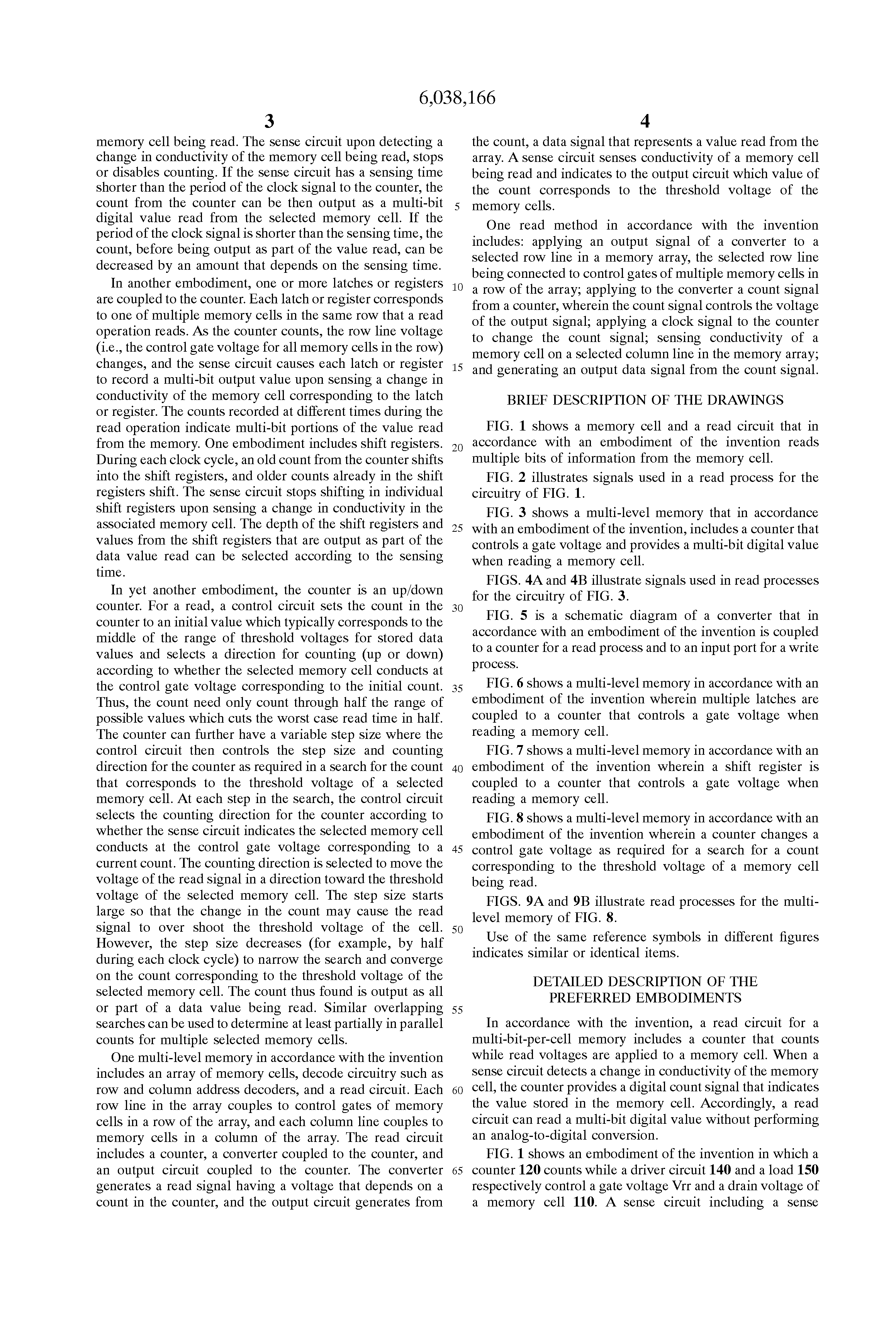 Patent drawing from US 6,038,166, High resolution multi-bit-per-cell memory