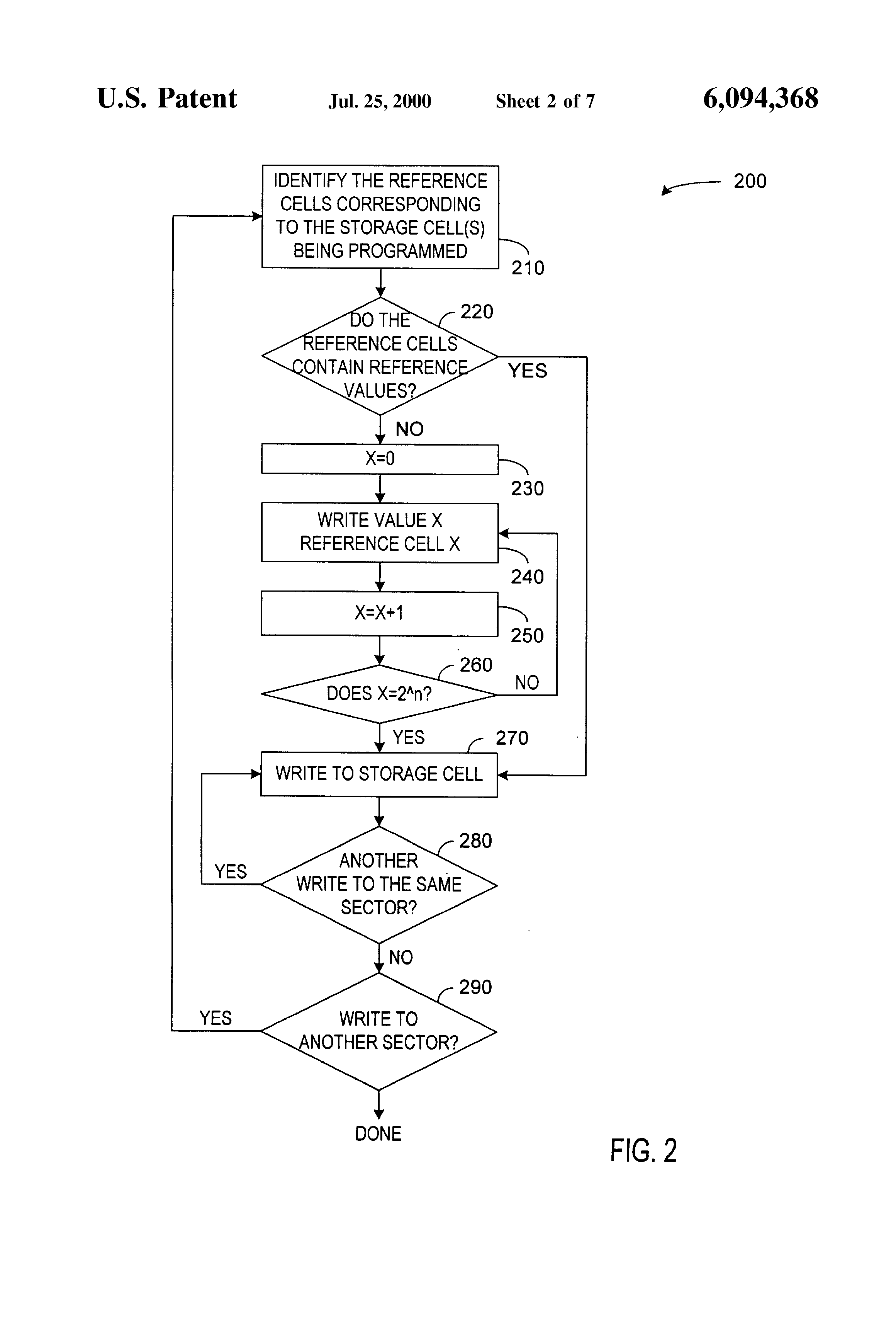 Patent drawing from US 6,094,368, Auto-tracking write and read processes for multi-bit-per-cell non-volatile memories