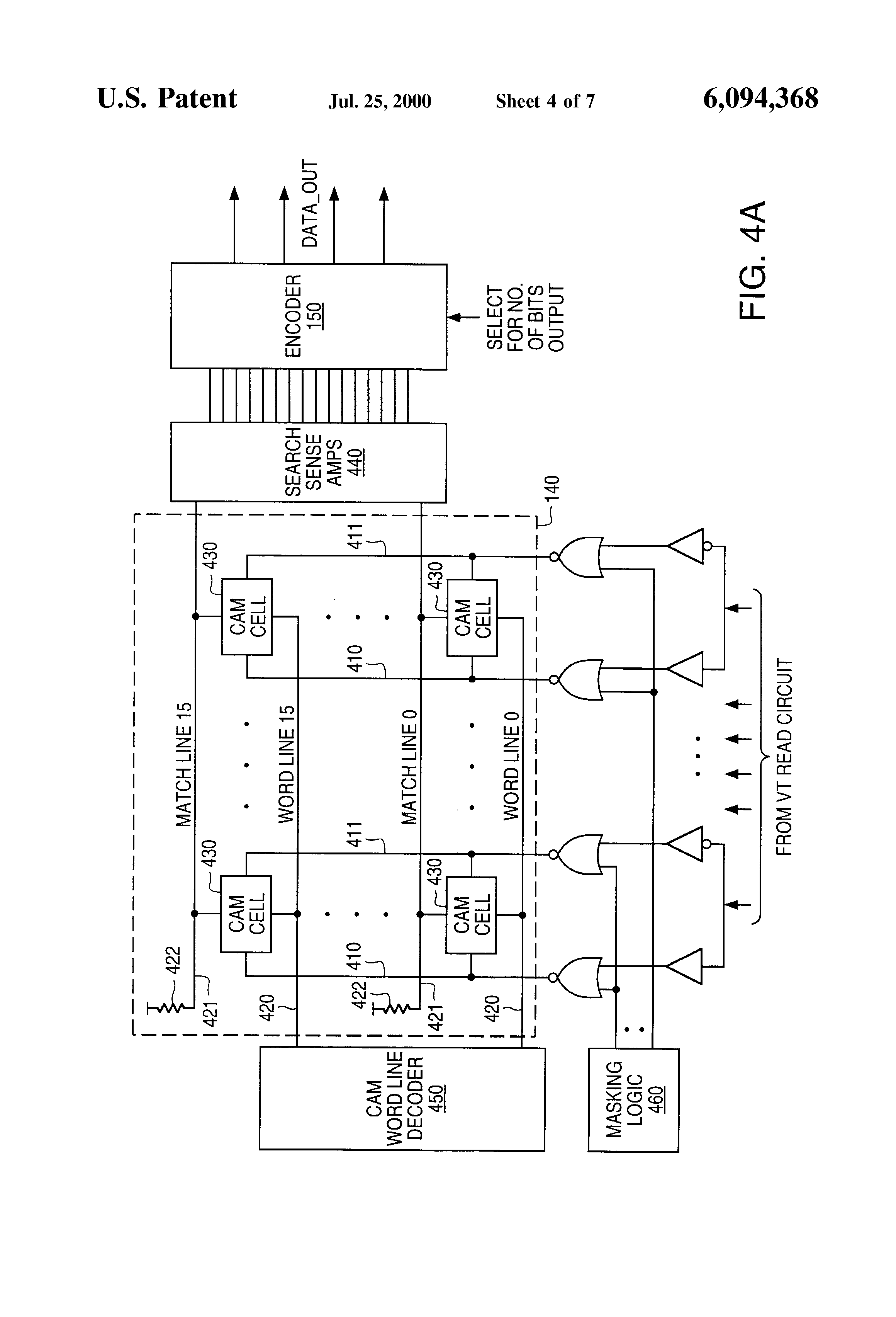 Patent drawing from US 6,094,368, Auto-tracking write and read processes for multi-bit-per-cell non-volatile memories