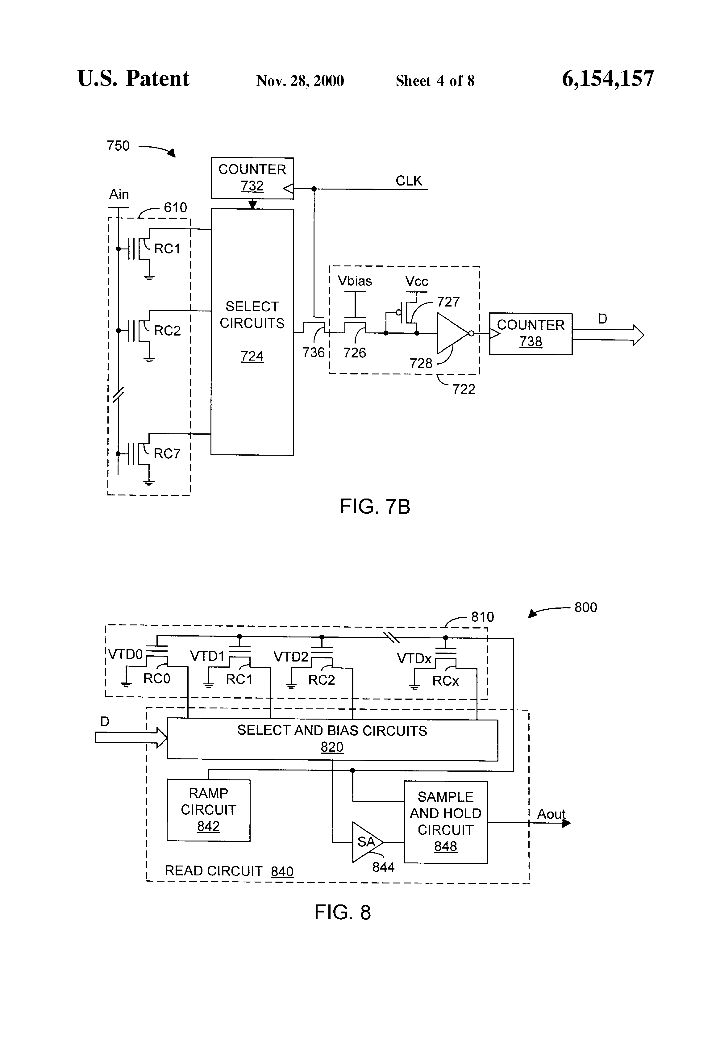 Patent drawing from US 6,154,157, Non-linear mapping of threshold voltages for analog/multi-level memory