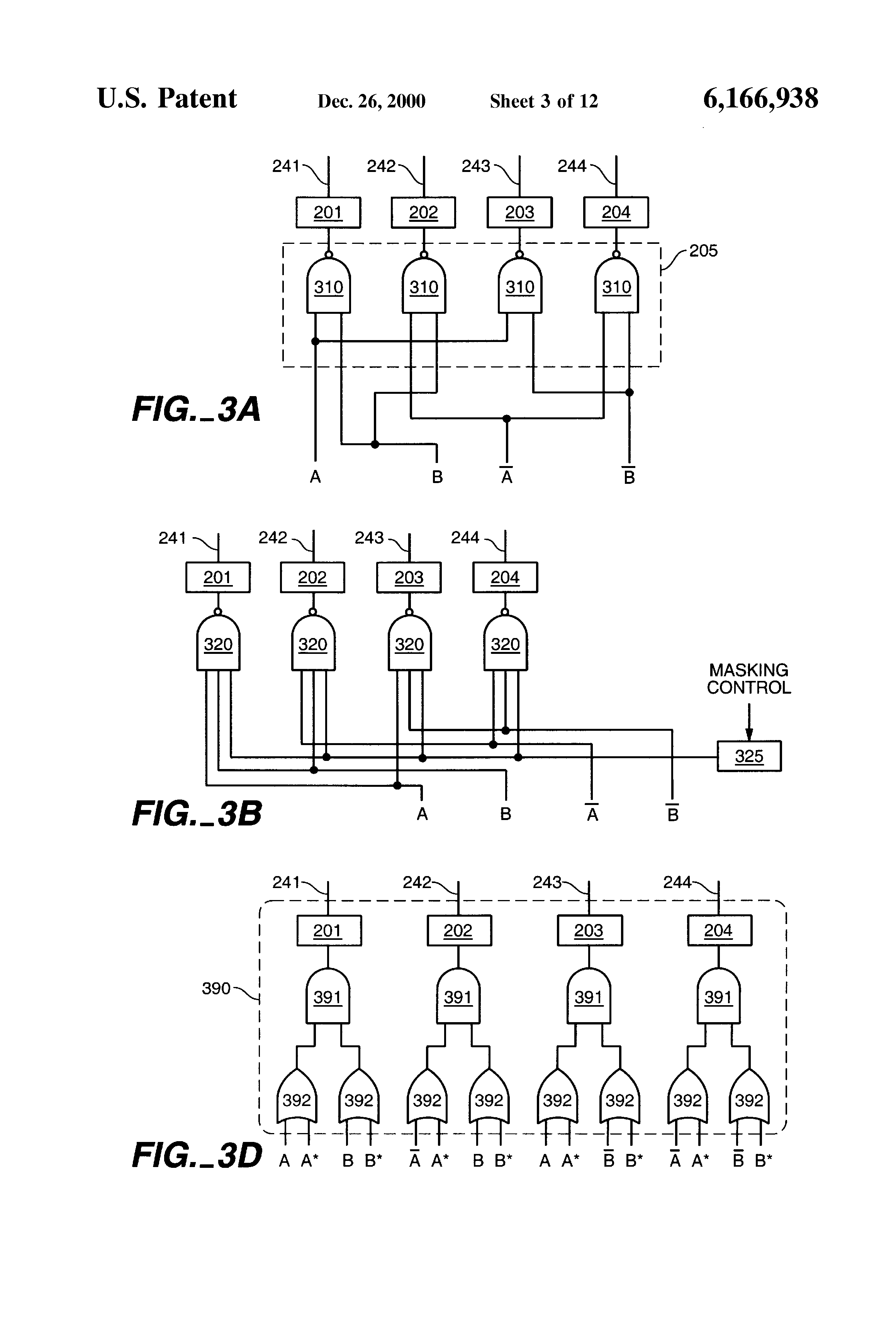 Patent drawing from US 6,166,938, Data encoding for content addressable memories