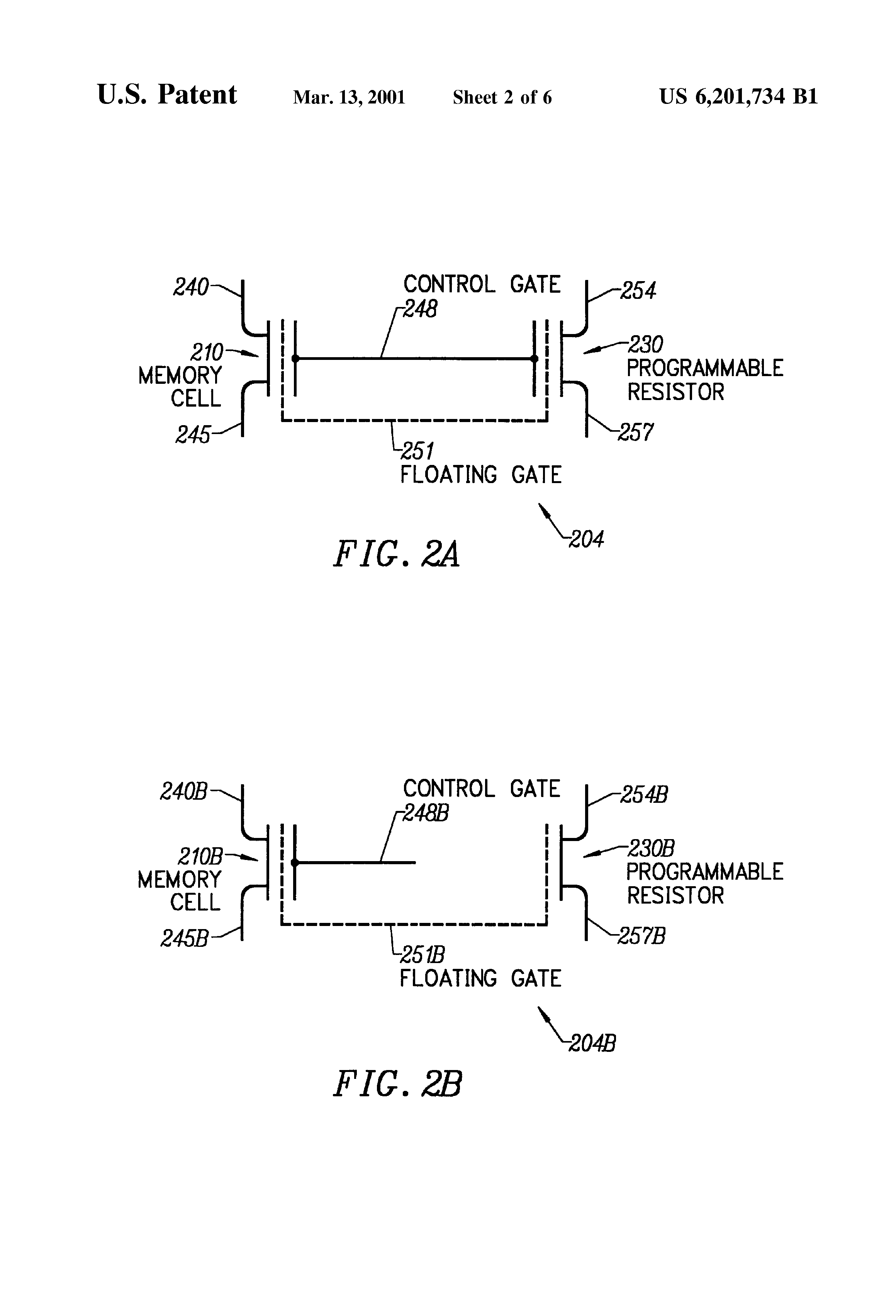 Patent drawing from US 6,201,734, Programmable impedance device
