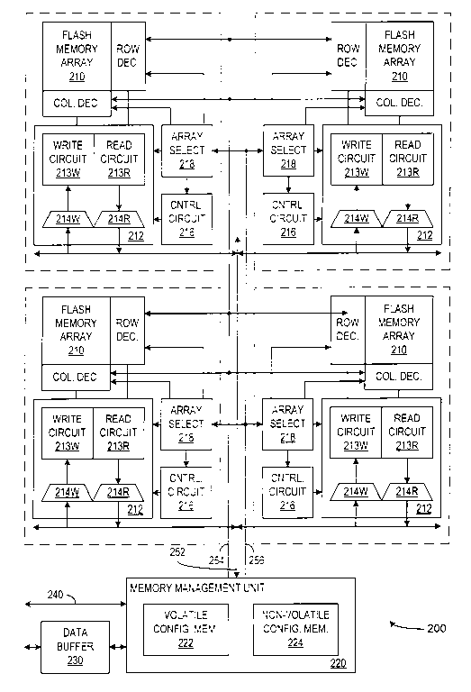 Patent drawing from US 6,363,008, Multi-bit-cell non-volatile memory with maximized data capacity