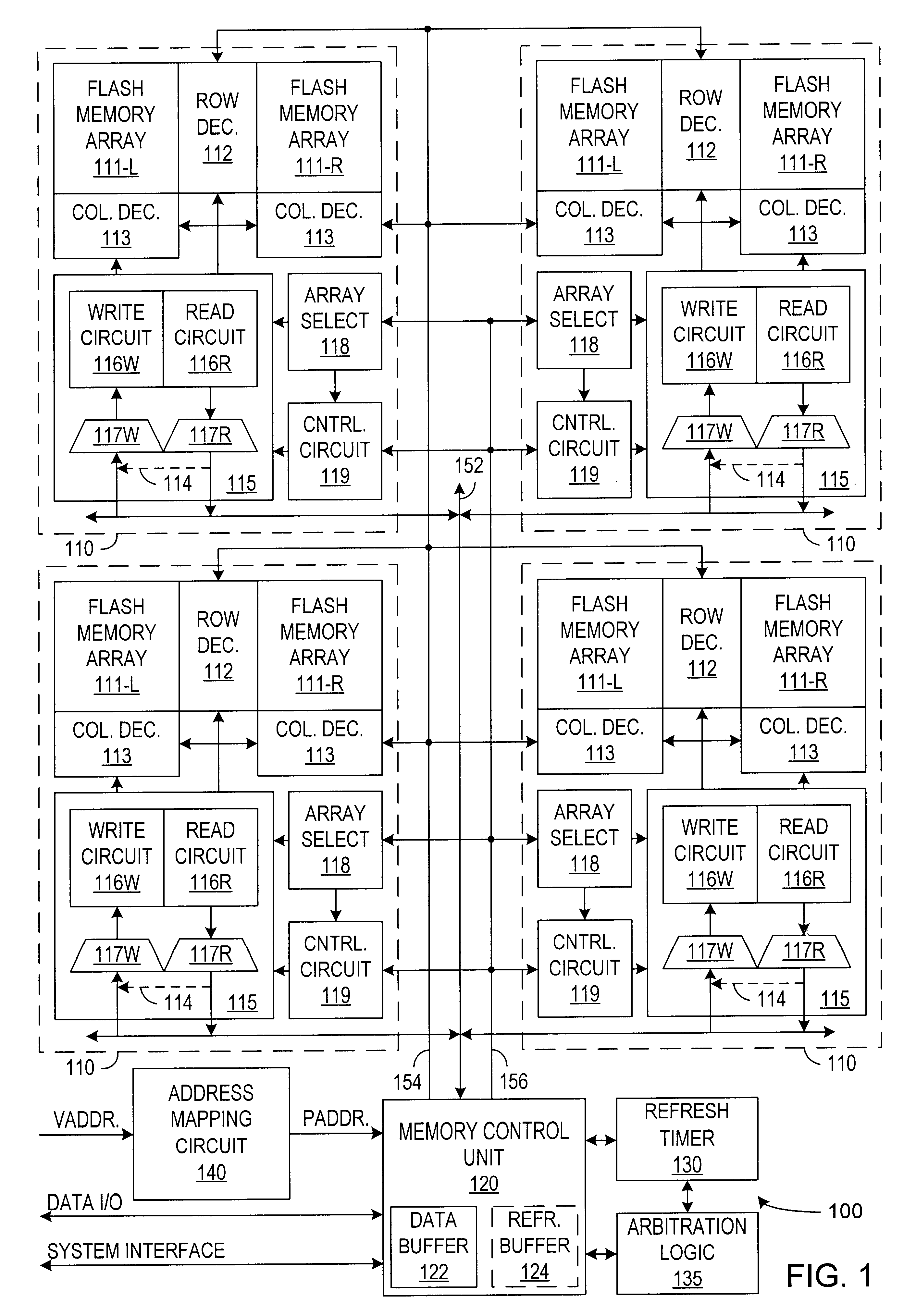Patent drawing from US 6,522,586, Dynamic refresh that changes the physical storage locations of data in flash memory