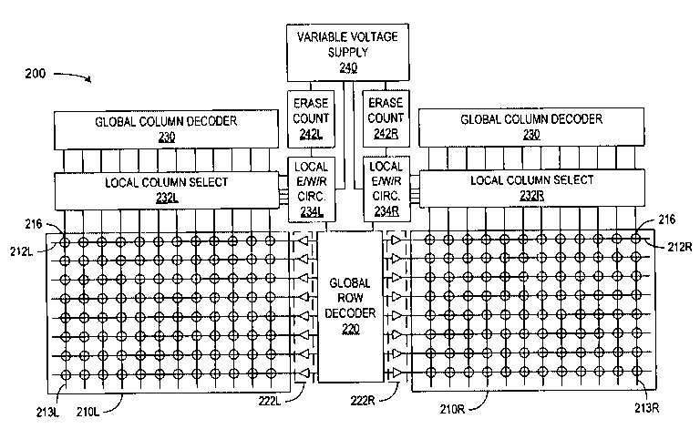 Patent drawing from US 6,662,263, Sectorless flash memory architecture