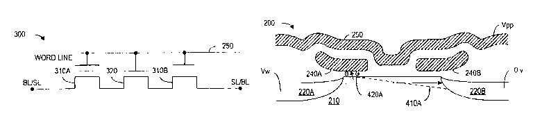 Patent drawing from US 6,826,084, Accessing individual storage nodes in a bi-directional nonvolatile memory cell