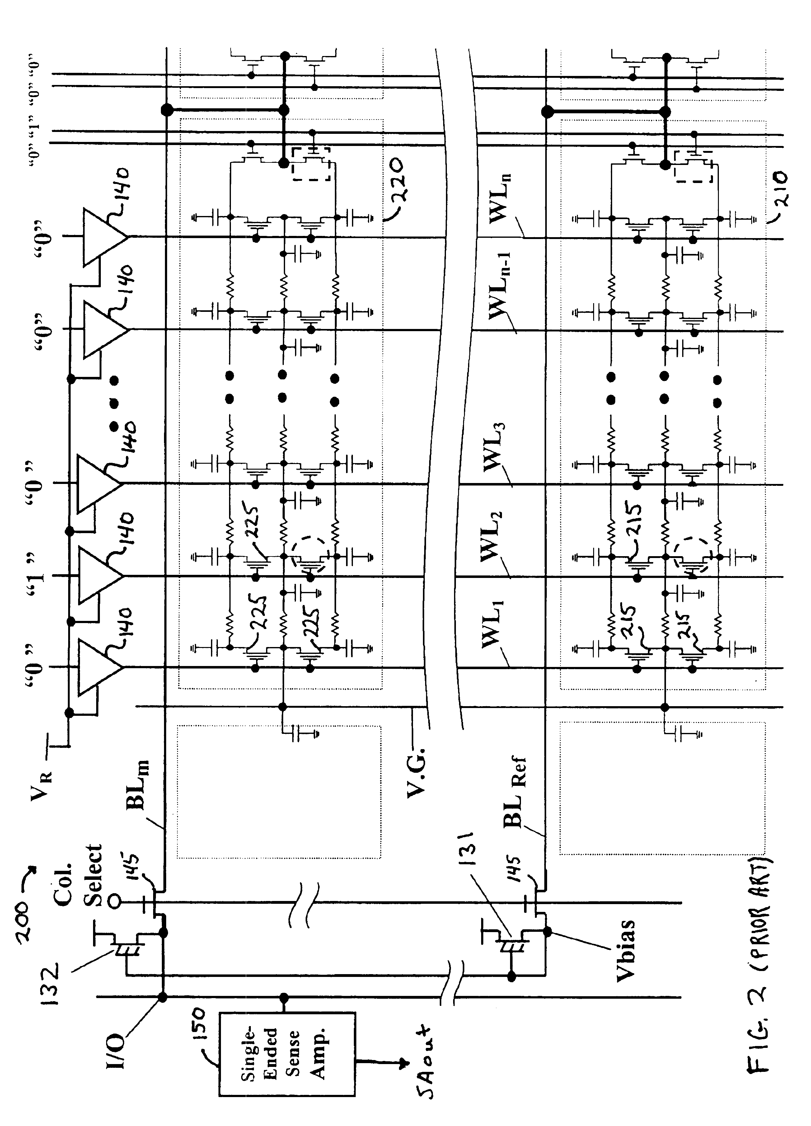 Patent drawing from US 6,906,951, Bit line reference circuits for binary and multiple-bit-per-cell memories