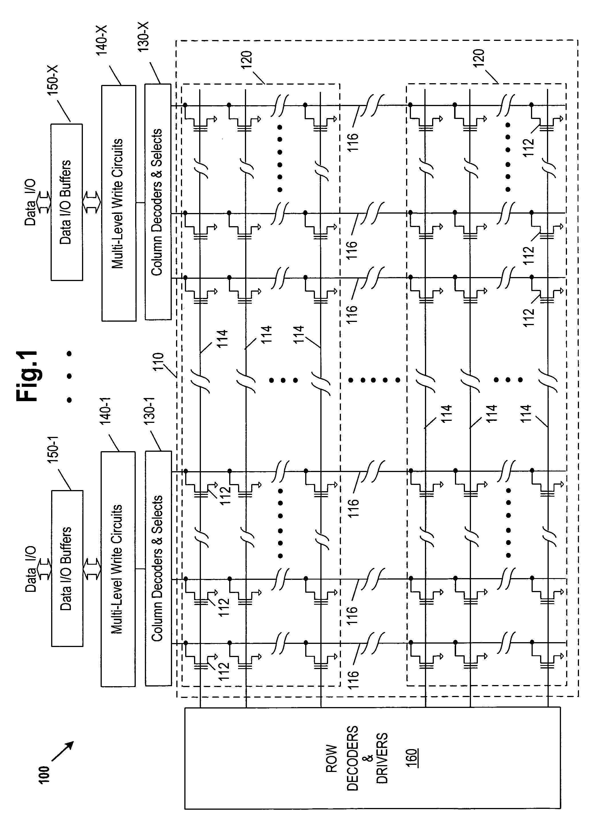 Patent drawing from US 7,054,193, Non-uniform programming pulse width for writing of multi-bit-per-cell memories