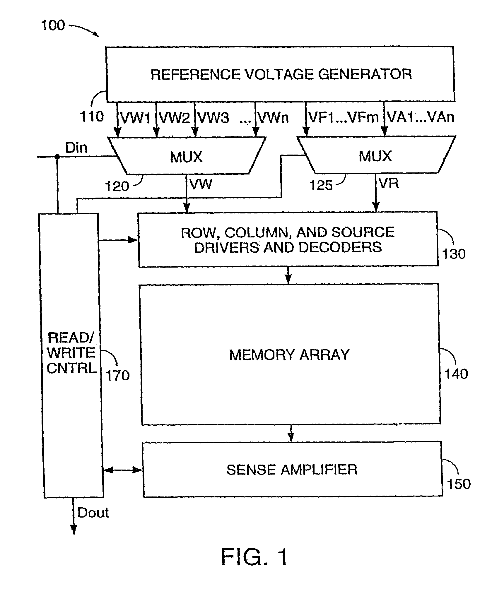 Patent drawing from US 7,170,781, Multi-bit-per-cell flash EEPROM memory with refresh
