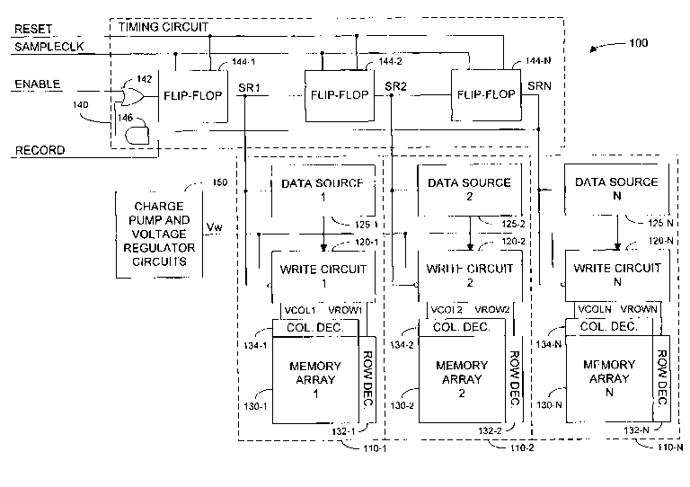 Patent drawing from US 7,349,255, High data rate write process for non-volatile flash memories