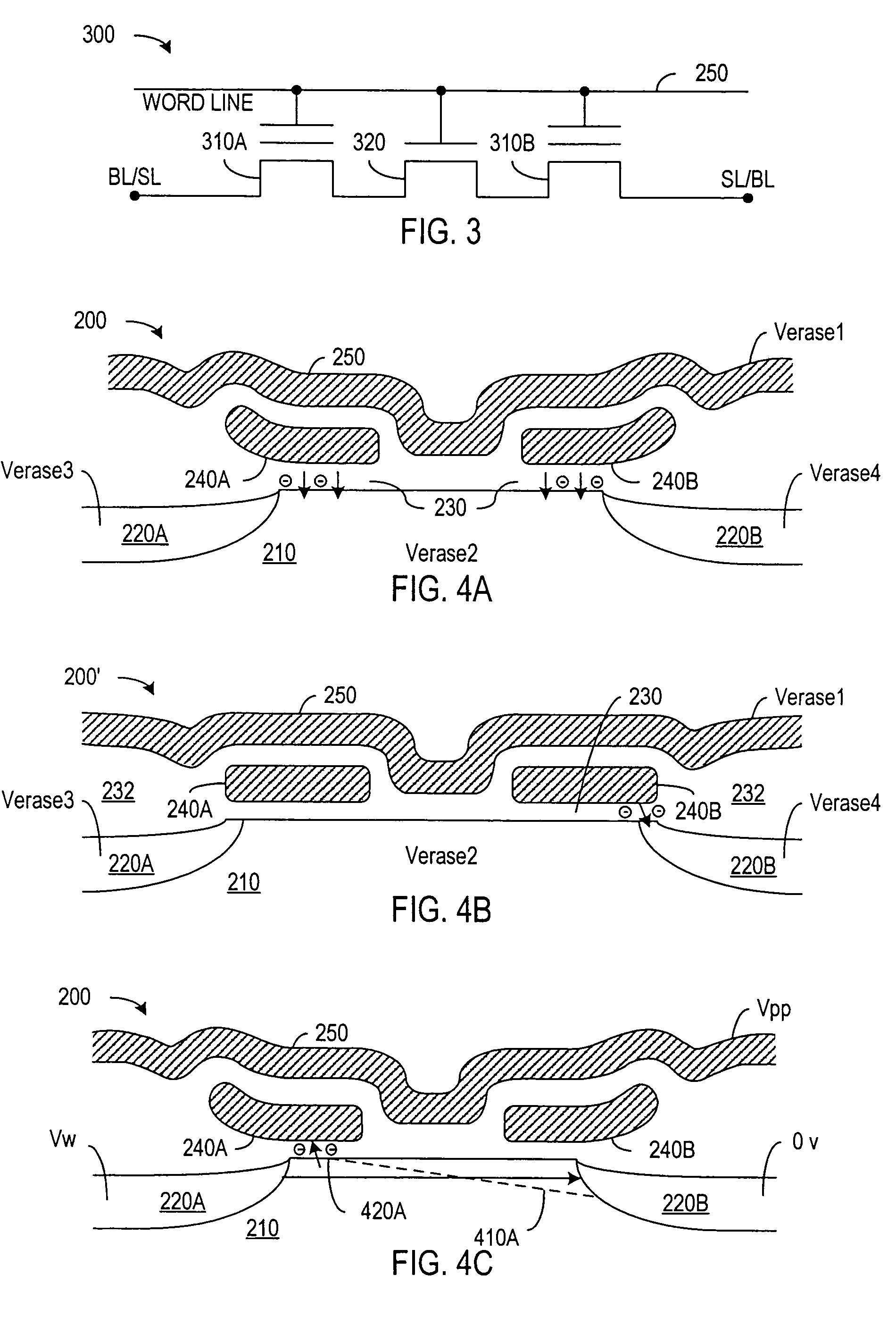 Patent drawing from US 7,355,891, Fabricating bi-directional nonvolatile memory cells
